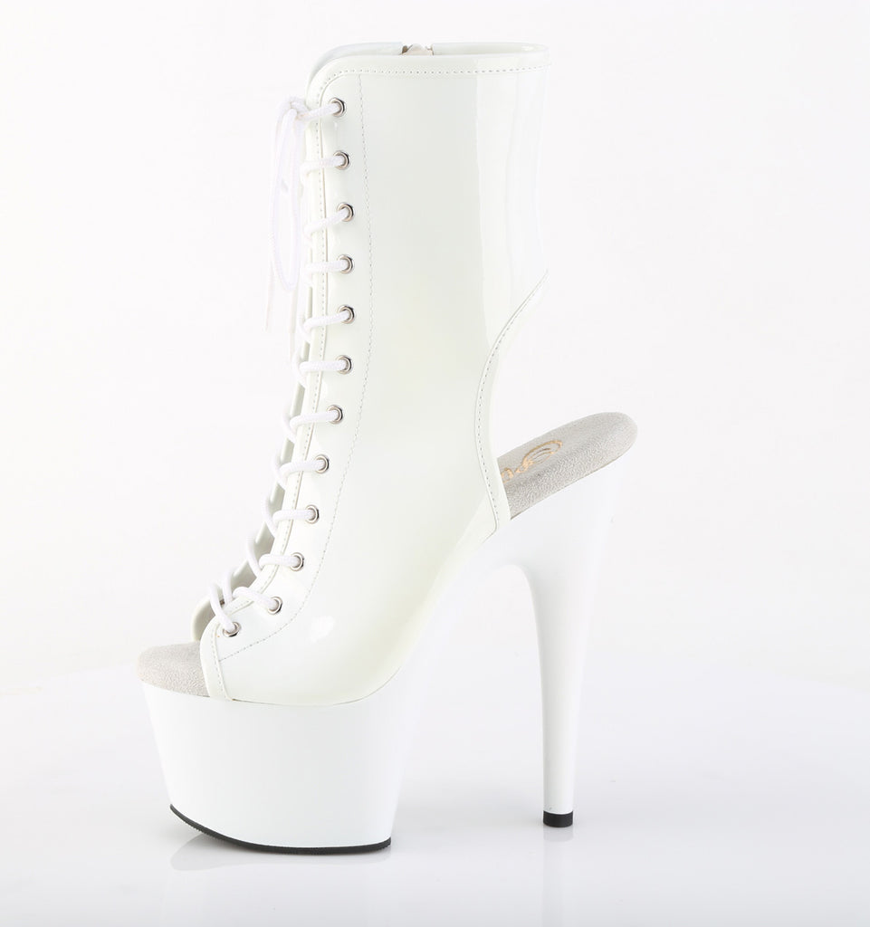 PLEASER ADORE-1016 - White Patent Boots