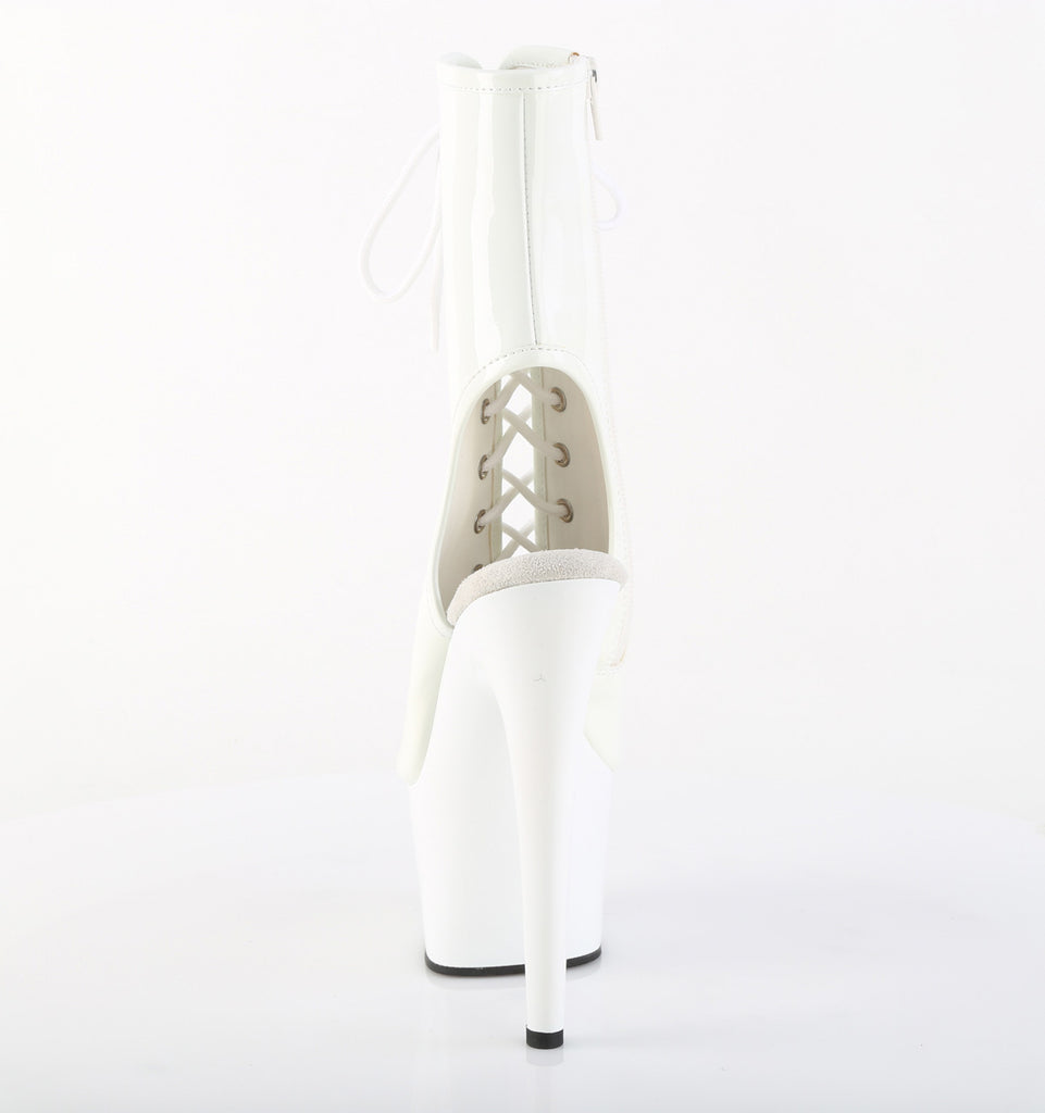 PLEASER ADORE-1016 - White Patent Boots