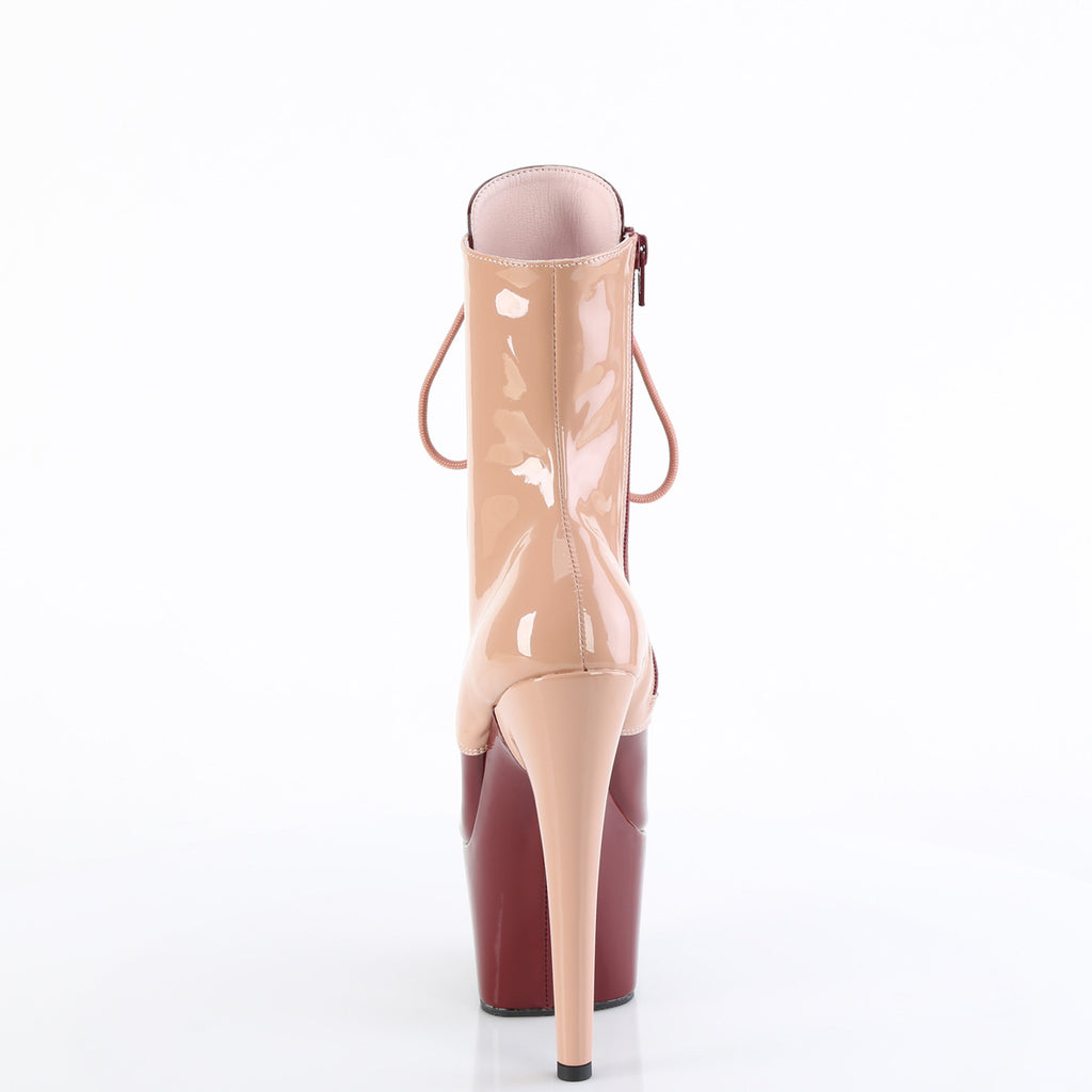 ADORE-1020DC - Blush-Burgundy Patent Boots