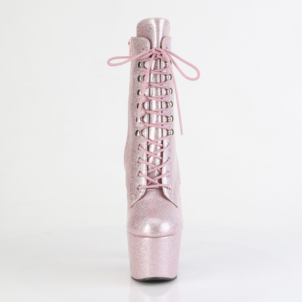 ADORE-1020GP - Blush Pink Glitter Patent Boots