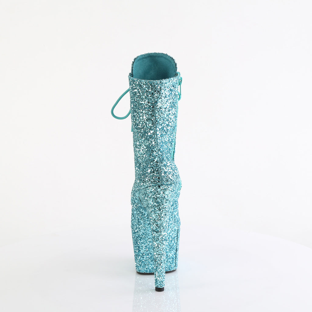 ADORE-1020GWR - Turquoise Glitter Boots