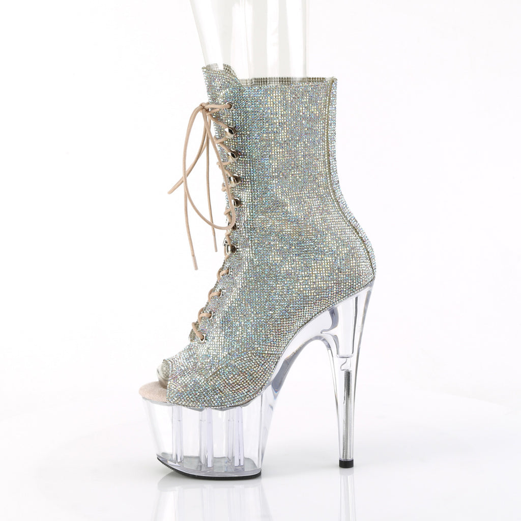 ADORE-1021C-RS - Silver AB Rhinestone-TPU/Clear Boots