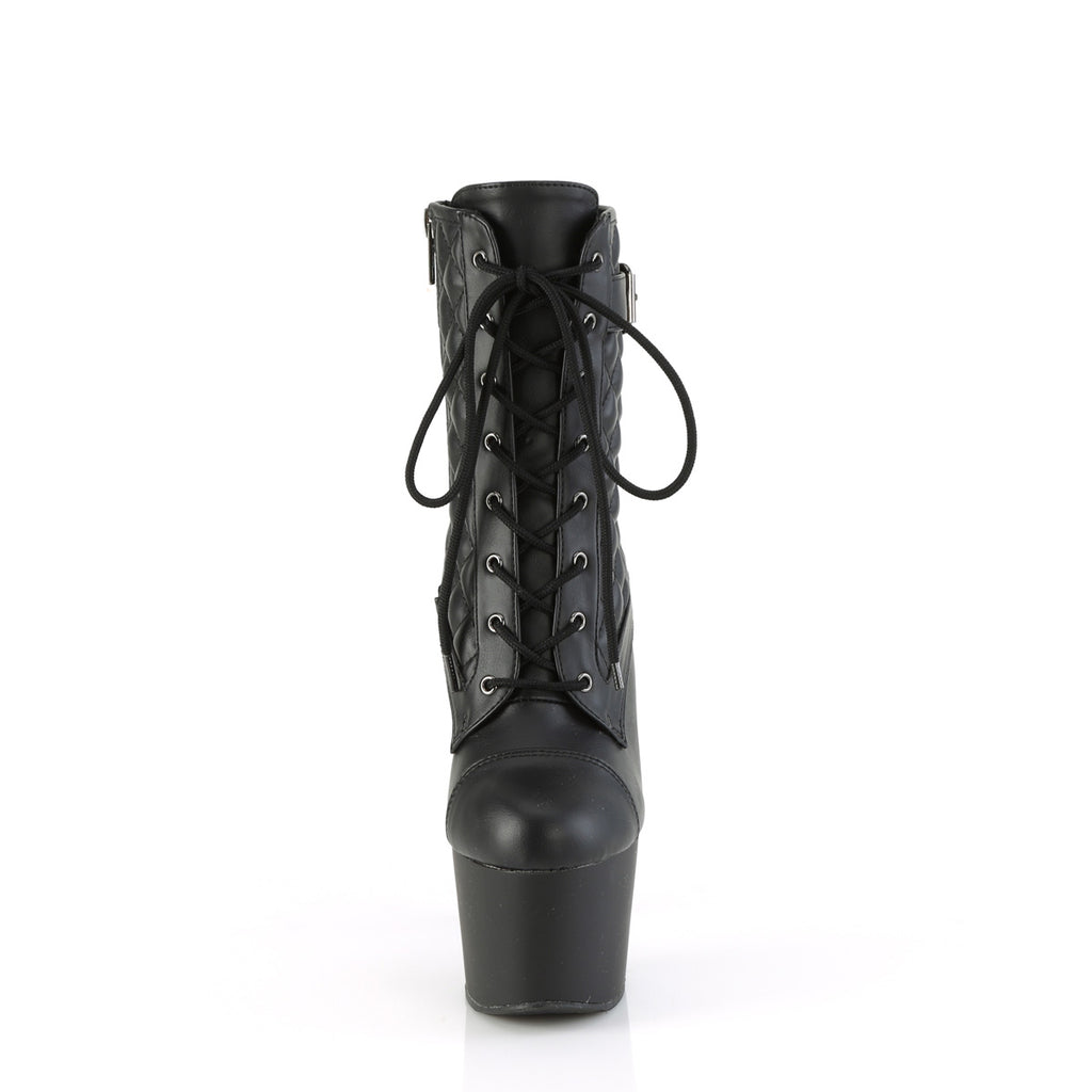 ADORE-1033 - Black Faux Leather Ankle Boots