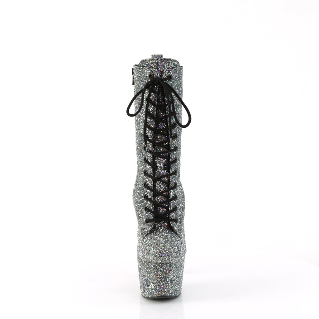 ADORE-1040GR - Black Multi Glitters Boots