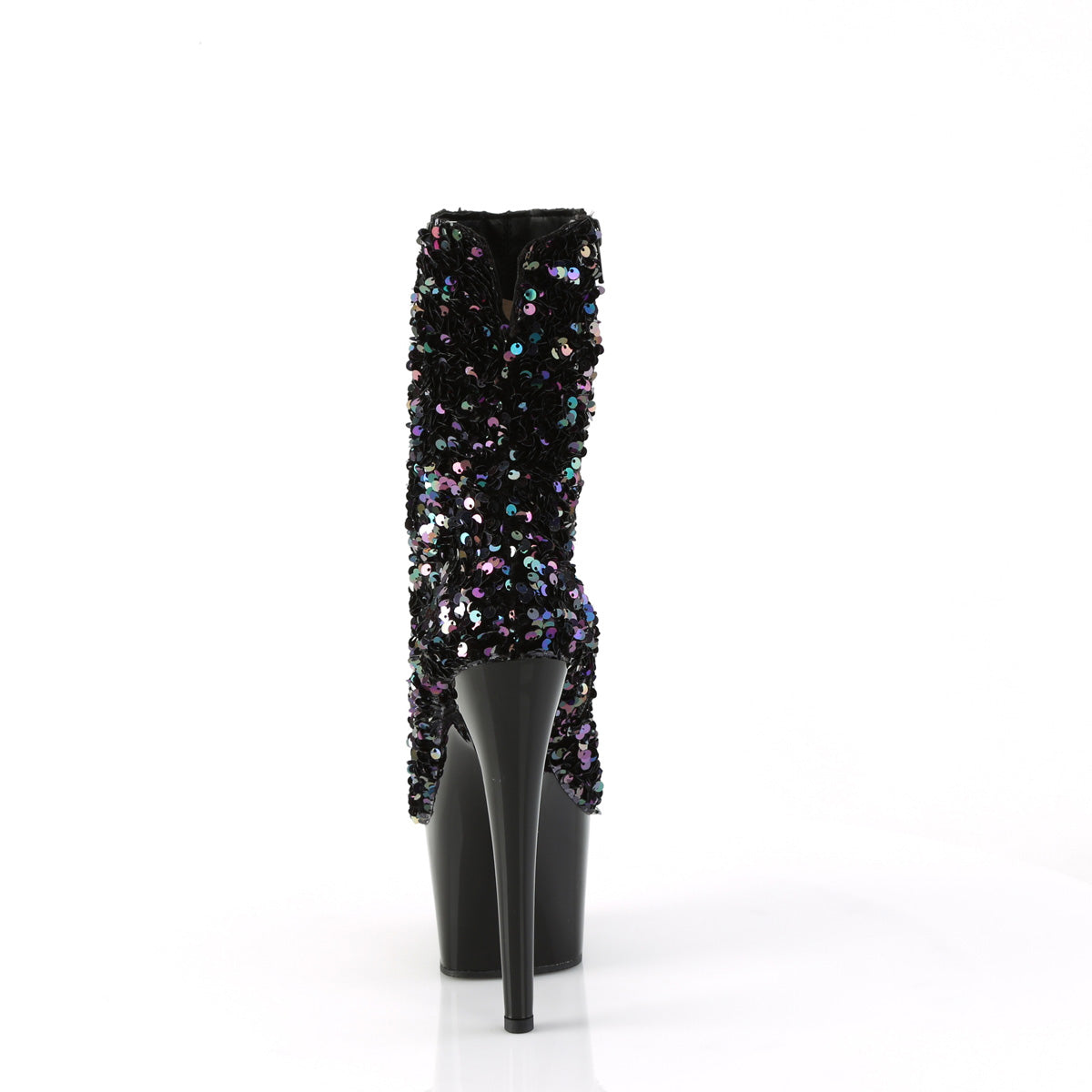 ADORE-1042SQ - Black Multi Sequins Ankle Boots