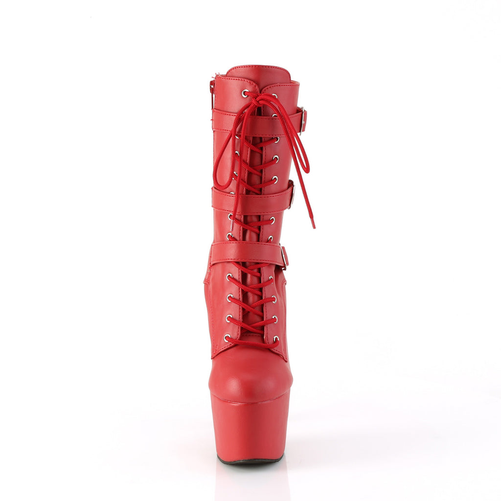 ADORE-1043 - Red Faux Leather Boots