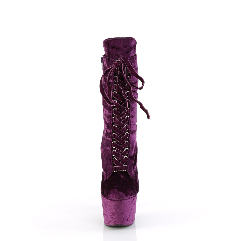 ADORE-1045VEL - Purple Velvet Boots w/ Matching Protectors