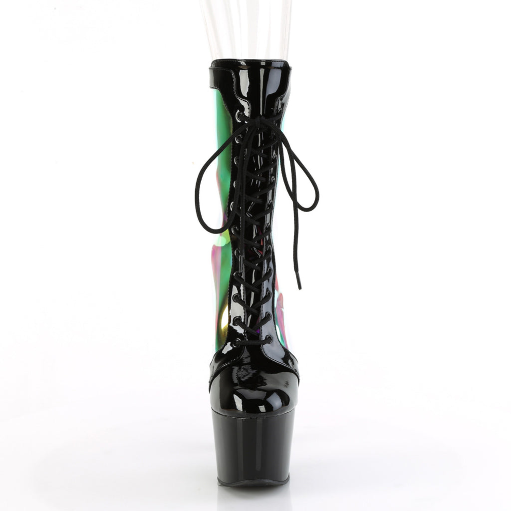 ADORE-1047 - Black Patent-Holographic Boots