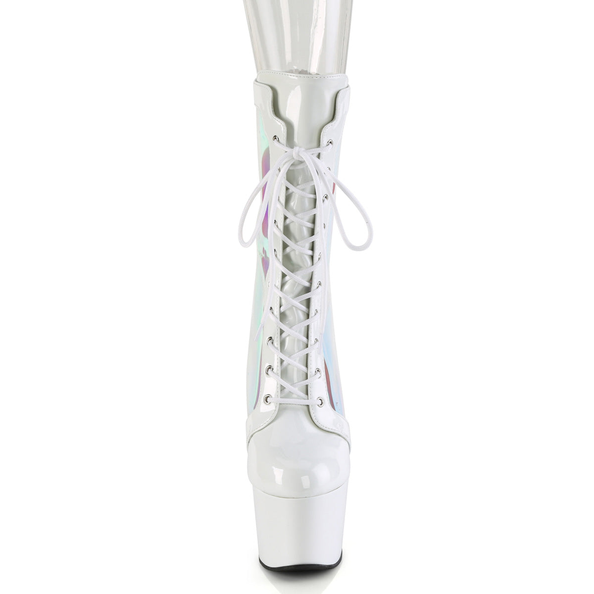 ADORE-1047 - White Patent-Holo Boots