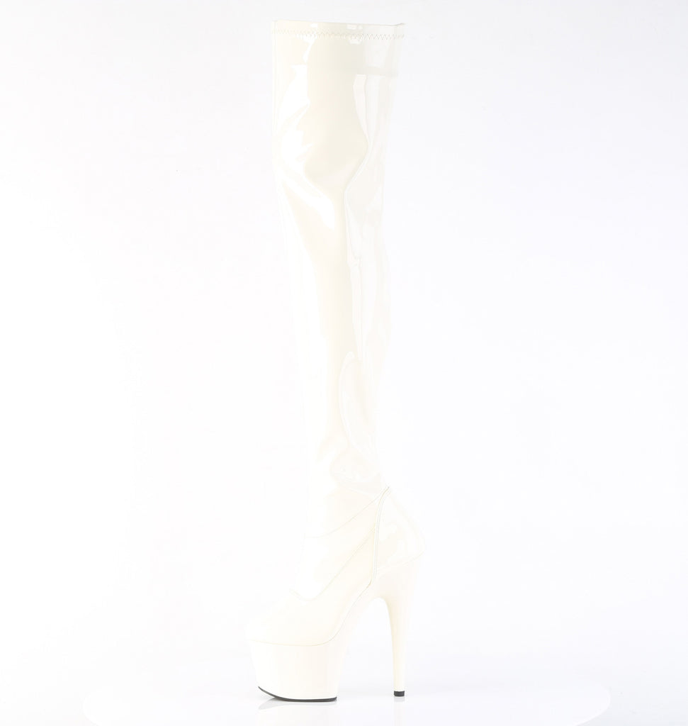 ADORE-3000 - Off-White Patent Boots
