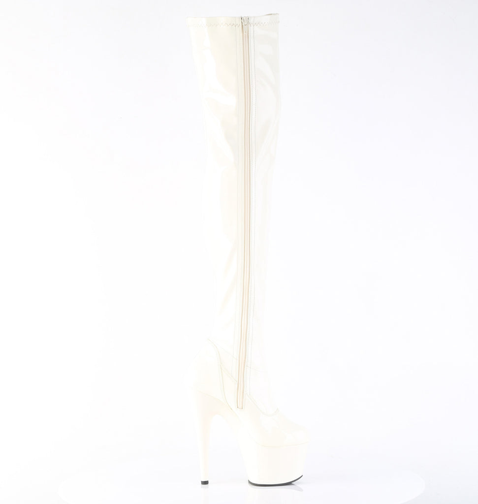 ADORE-3000 - Off-White Patent Boots