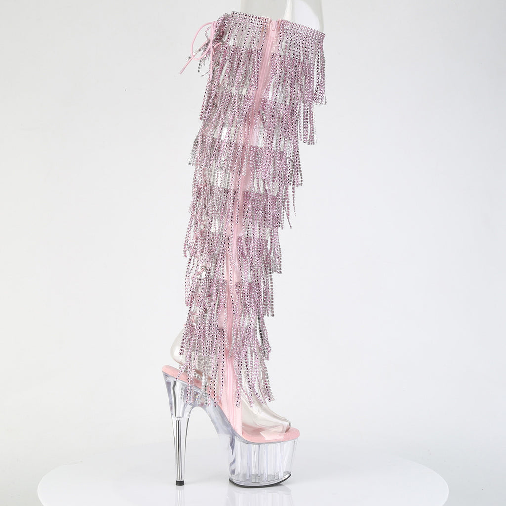 ADORE-3019C-RSF - Baby Pink/Clear Rhinestone Thigh Boots