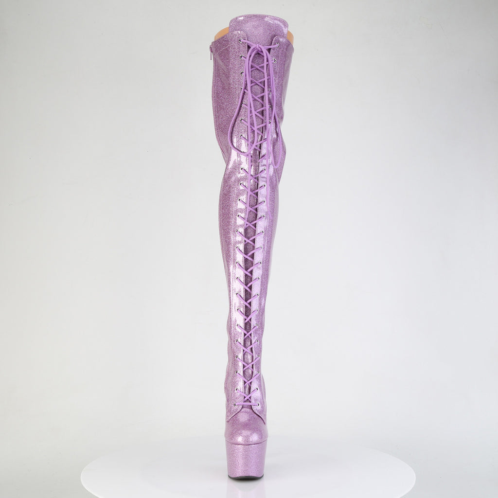 ADORE-3020GP - Lilac Glitter Patent Thigh Boots