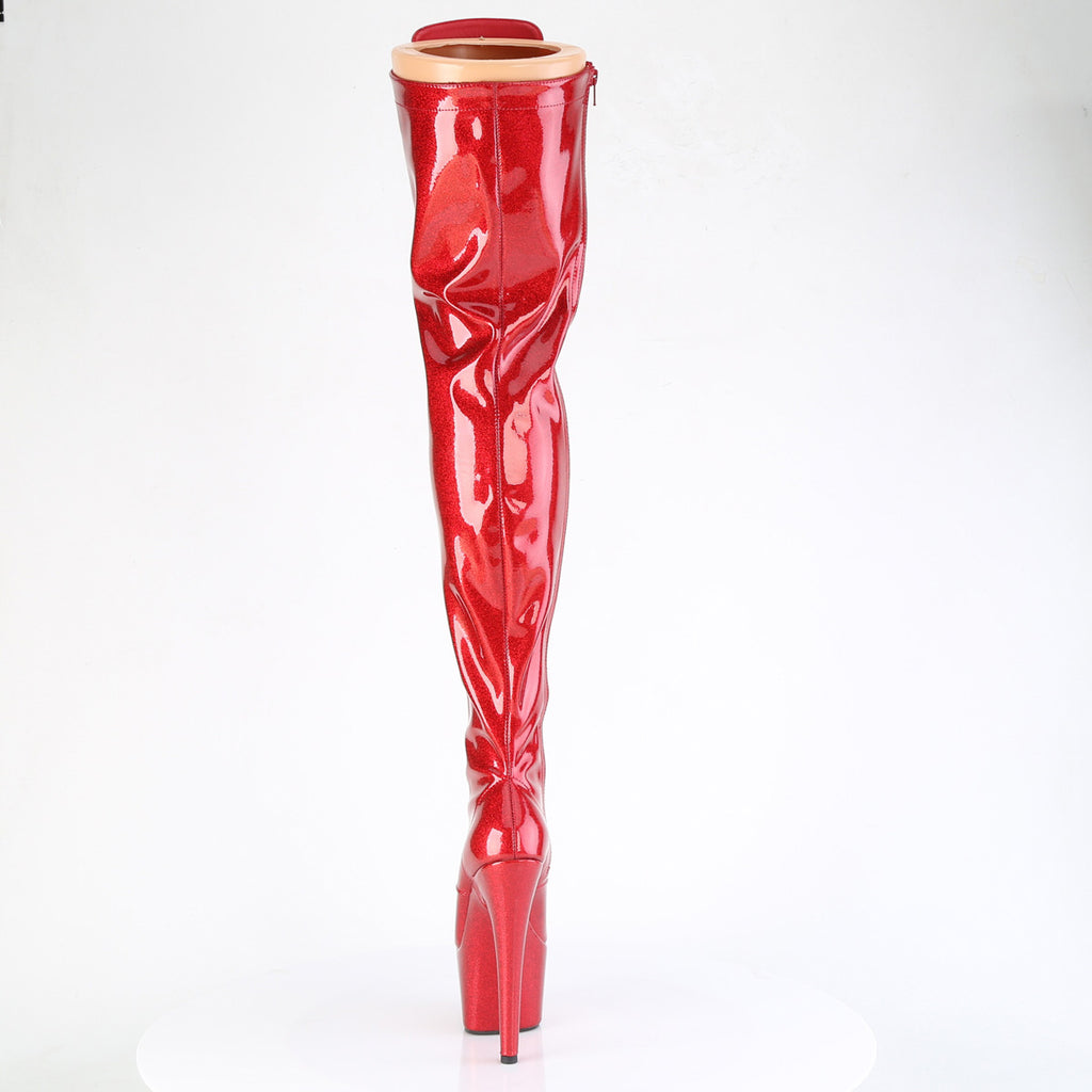 ADORE-3020GP - Red Glitter Patent Thigh Boots