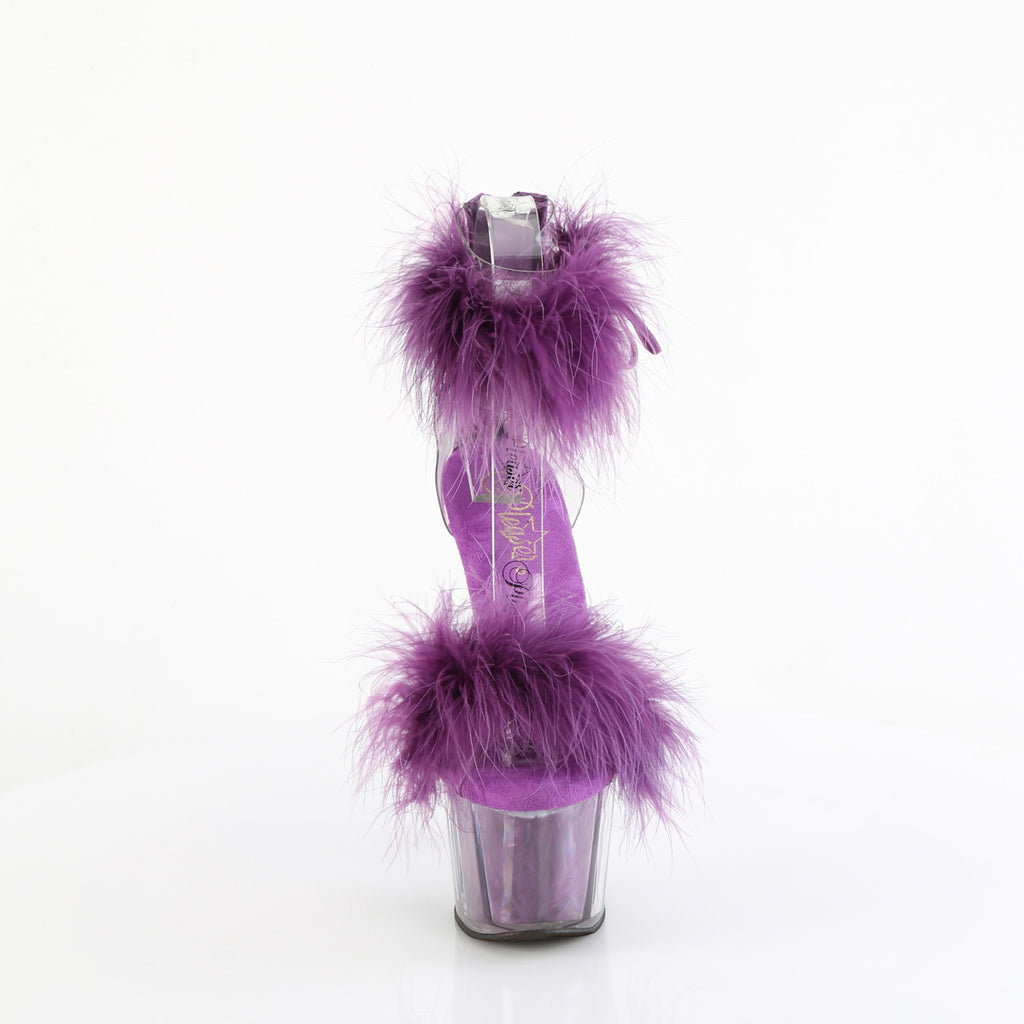 ADORE-724F - Clear-Purple Fur Heels