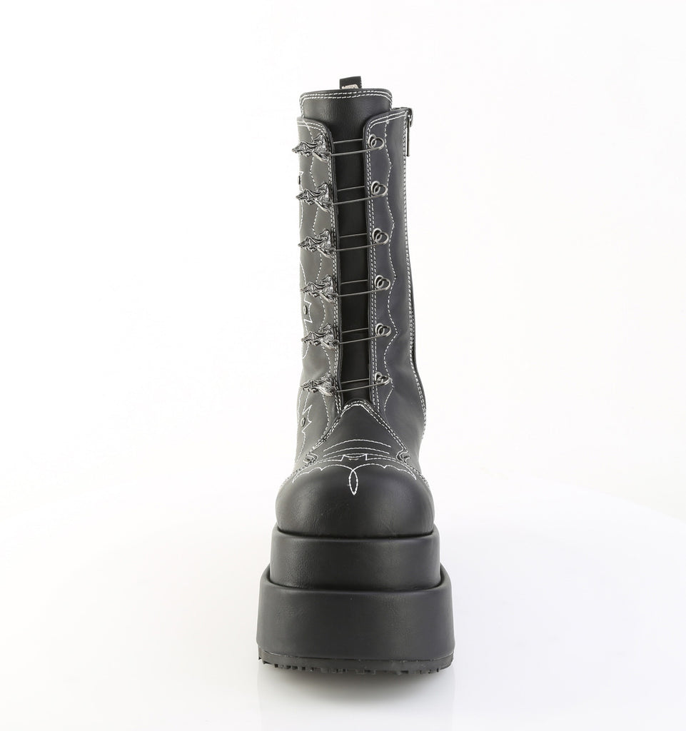 DEMONIA BEAR-182 - Black Vegan Leather Boots