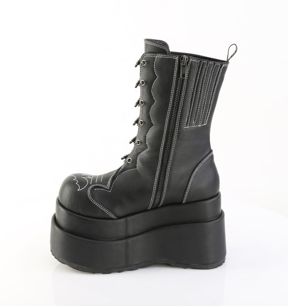 DEMONIA BEAR-182 - Black Vegan Leather Boots