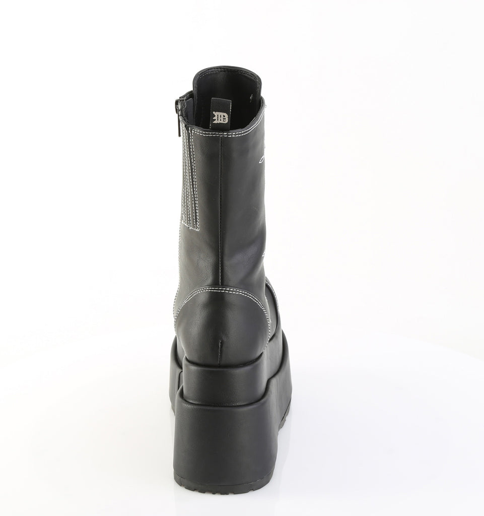 DEMONIA BEAR-182 - Black Vegan Leather Boots