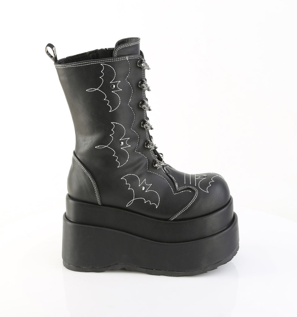DEMONIA BEAR-182 - Black Vegan Leather Boots