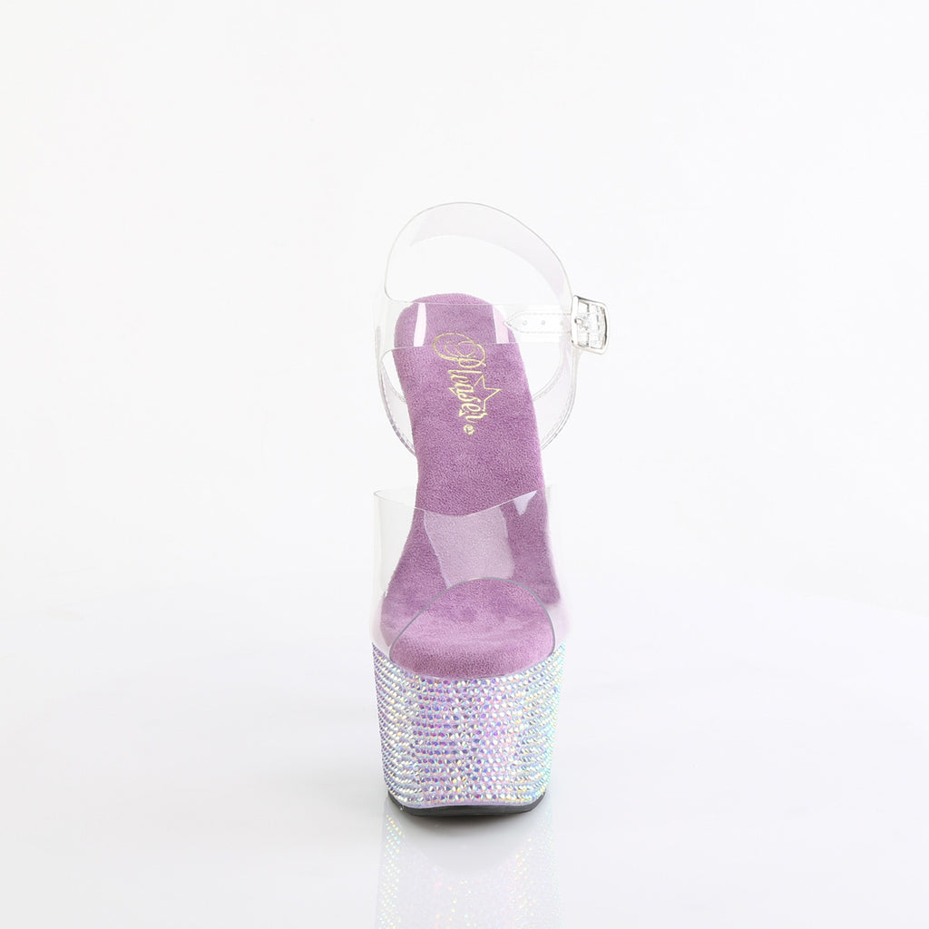 BEJEWELED-708RRS - Clear / Lavender Rhinestone Heels