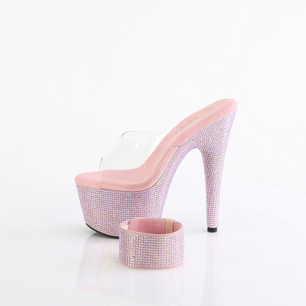 BEJEWELED-712RS - Clear/Baby Pink Multi Rhinestone Heels