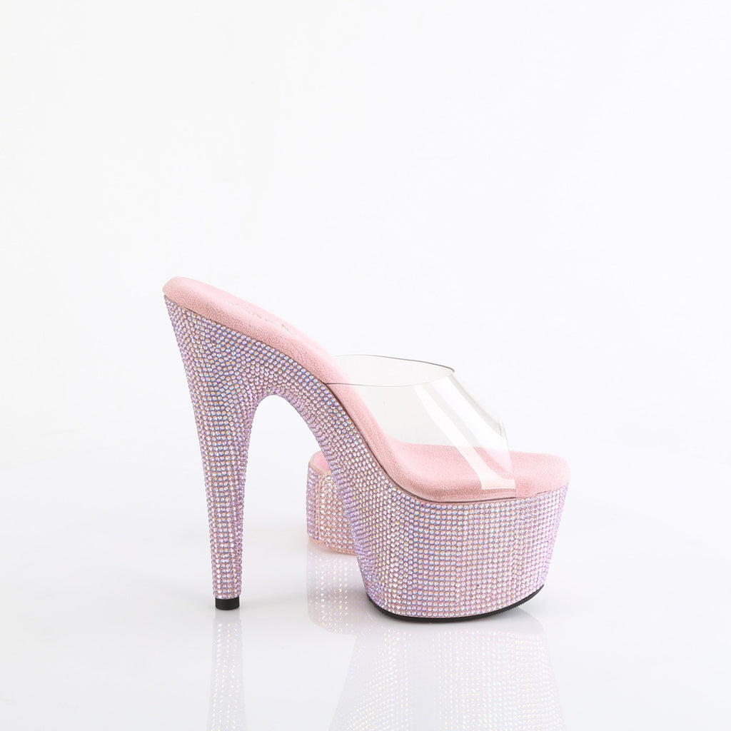 BEJEWELED-712RS - Clear/Baby Pink Multi Rhinestone Heels