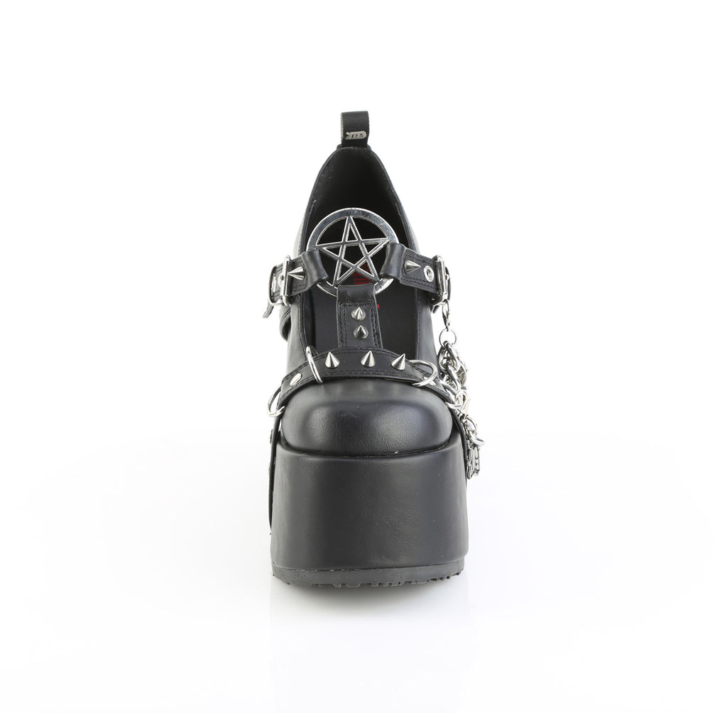 DEMONIA CAMEL-33 - Black Vegan Leather Shoes