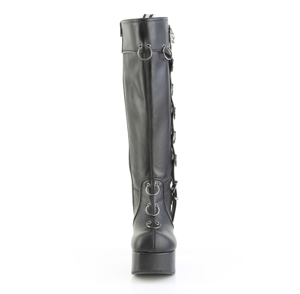 DEMONIA CHARADE-211 - Black Vegan Leather Boots