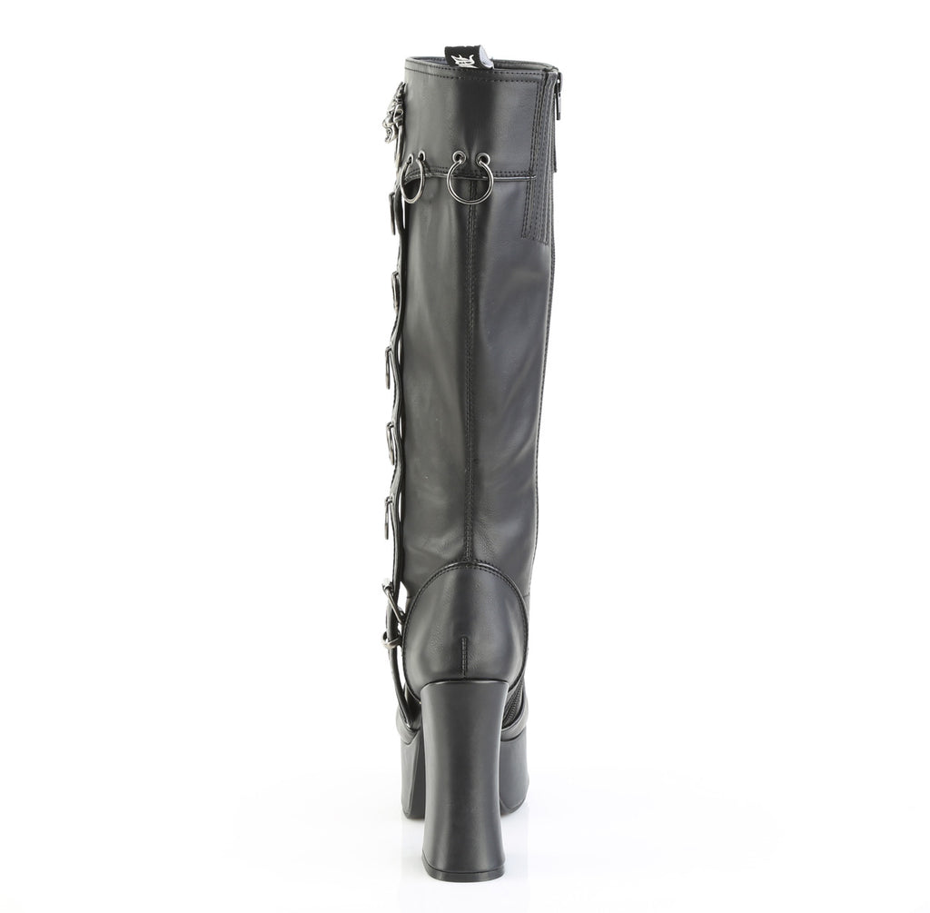 DEMONIA CHARADE-211 - Black Vegan Leather Boots