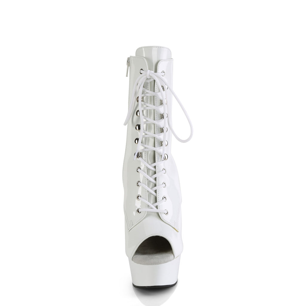 DELIGHT-1021 - White Patent Boots