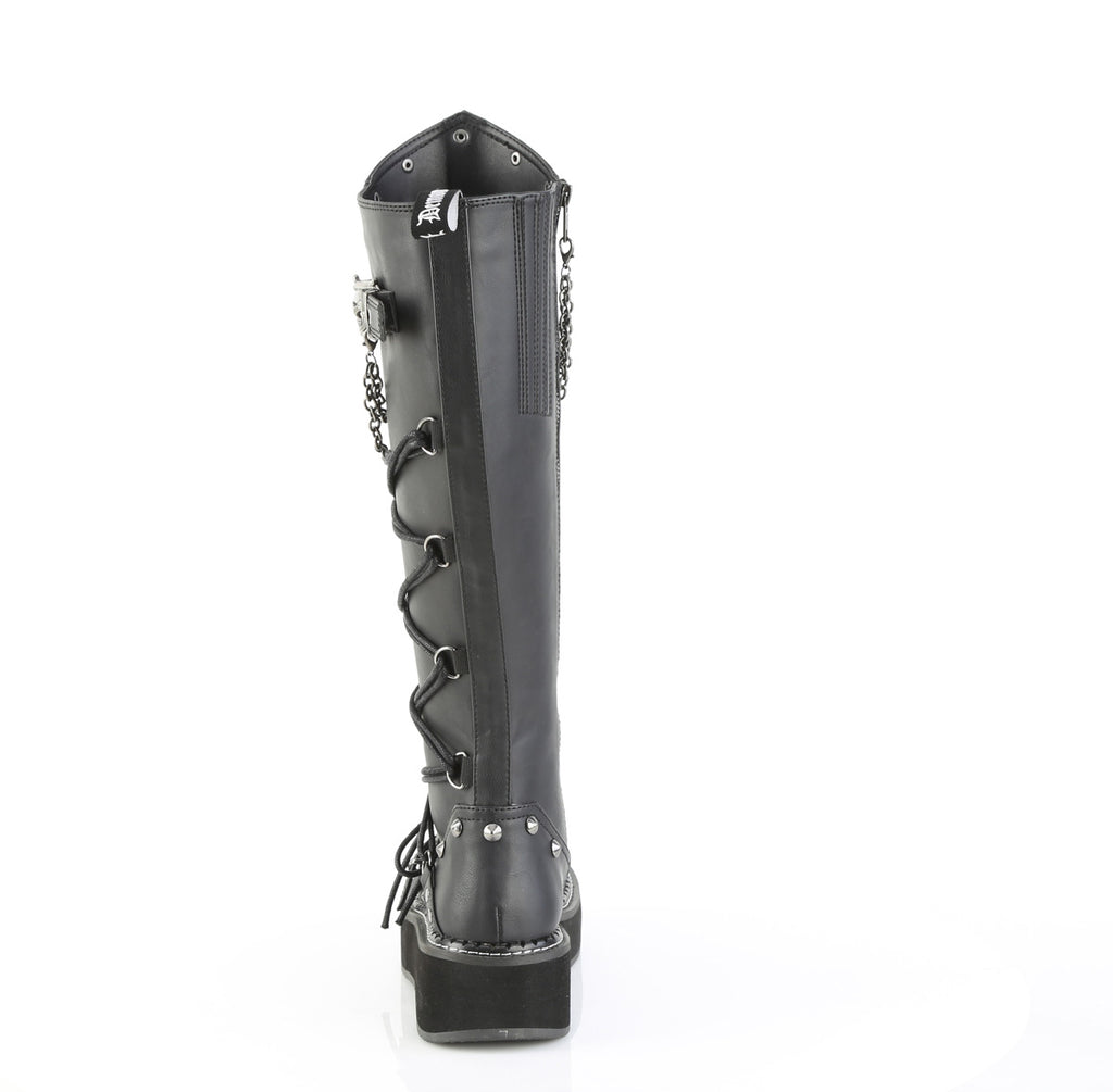 DEMONIA EMILY-221 - Black Vegan Leather Boots