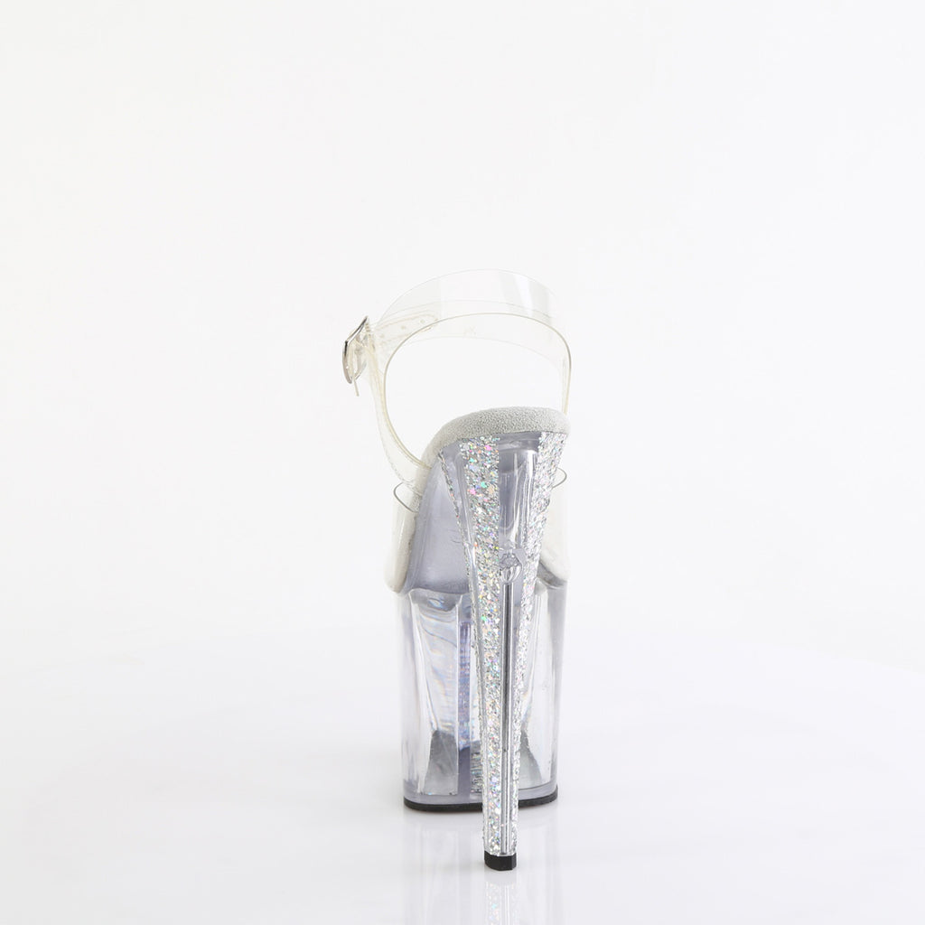 ENCHANT-708AQUA-04 - Clear-Silver Multi Glitter Heels