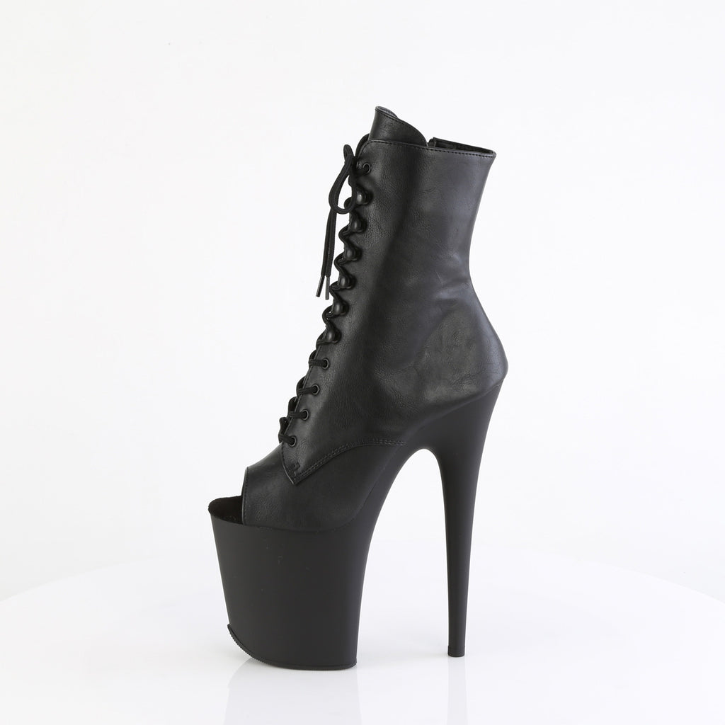 FLAMINGO-1021 - Black Faux Leather Ankle Boots