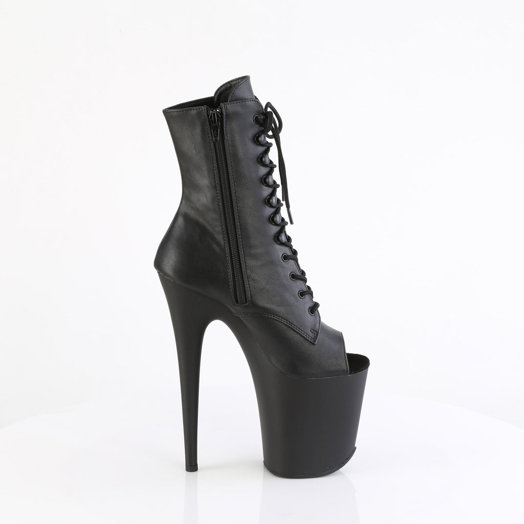 FLAMINGO-1021 - Black Faux Leather Ankle Boots
