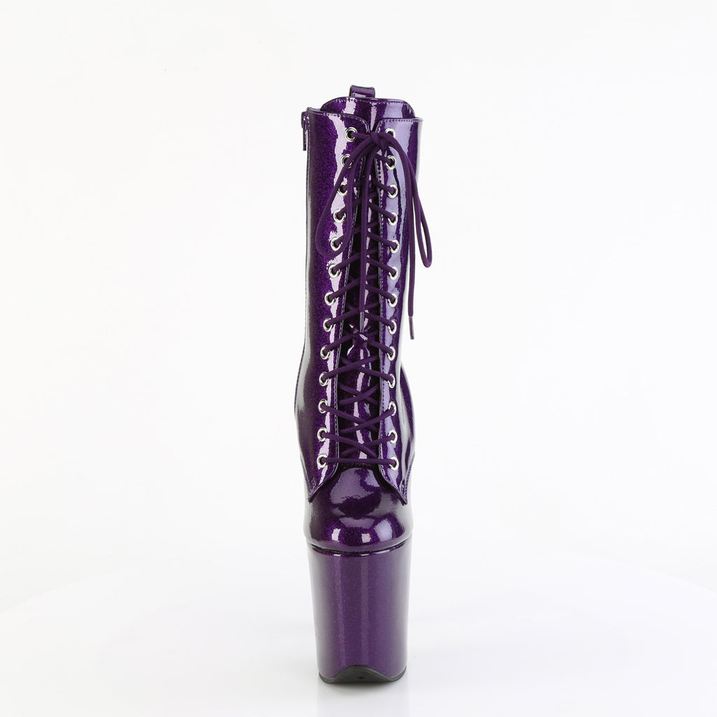 FLAMINGO-1040GP - Purple Glitter Patent Ankle Boots