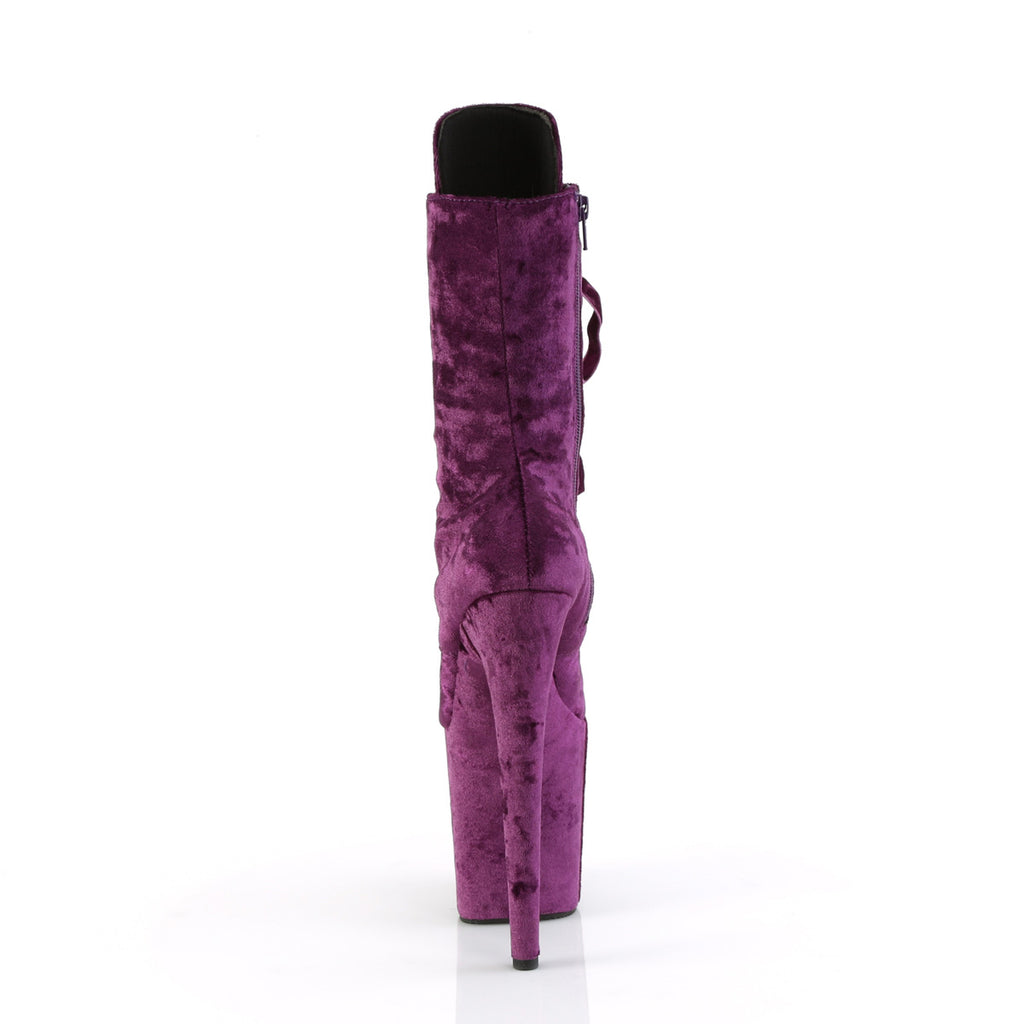 FLAMINGO-1045VEL - Purple Velvet Boots w/ Matching Boot Protectors