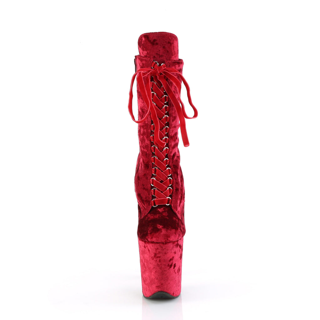 FLAMINGO-1045VEL - Red Velvet Boots w/ Matching Boot Protectors
