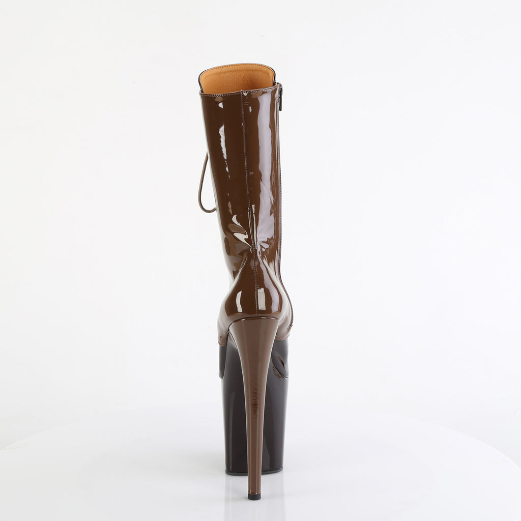 FLAMINGO-1054DC - Mocha-Coffee Patent Boots