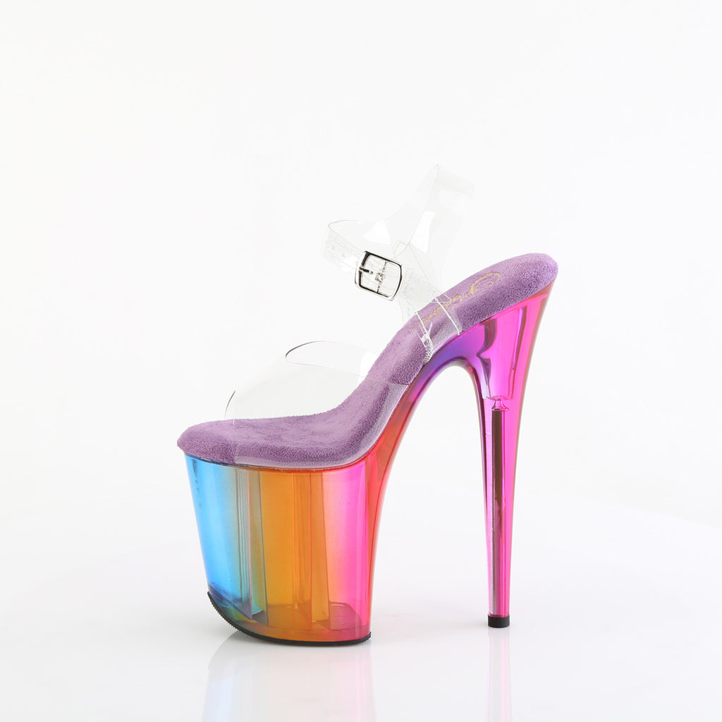 FLAMINGO-808RMT - Clear/Rainbow Misty Tinted Heels