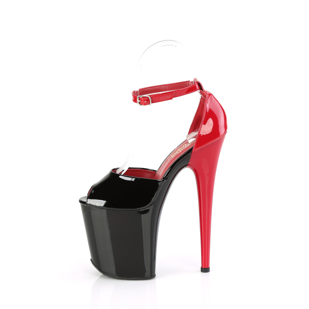 FLAMINGO-868 - Black-Red Patent Heels