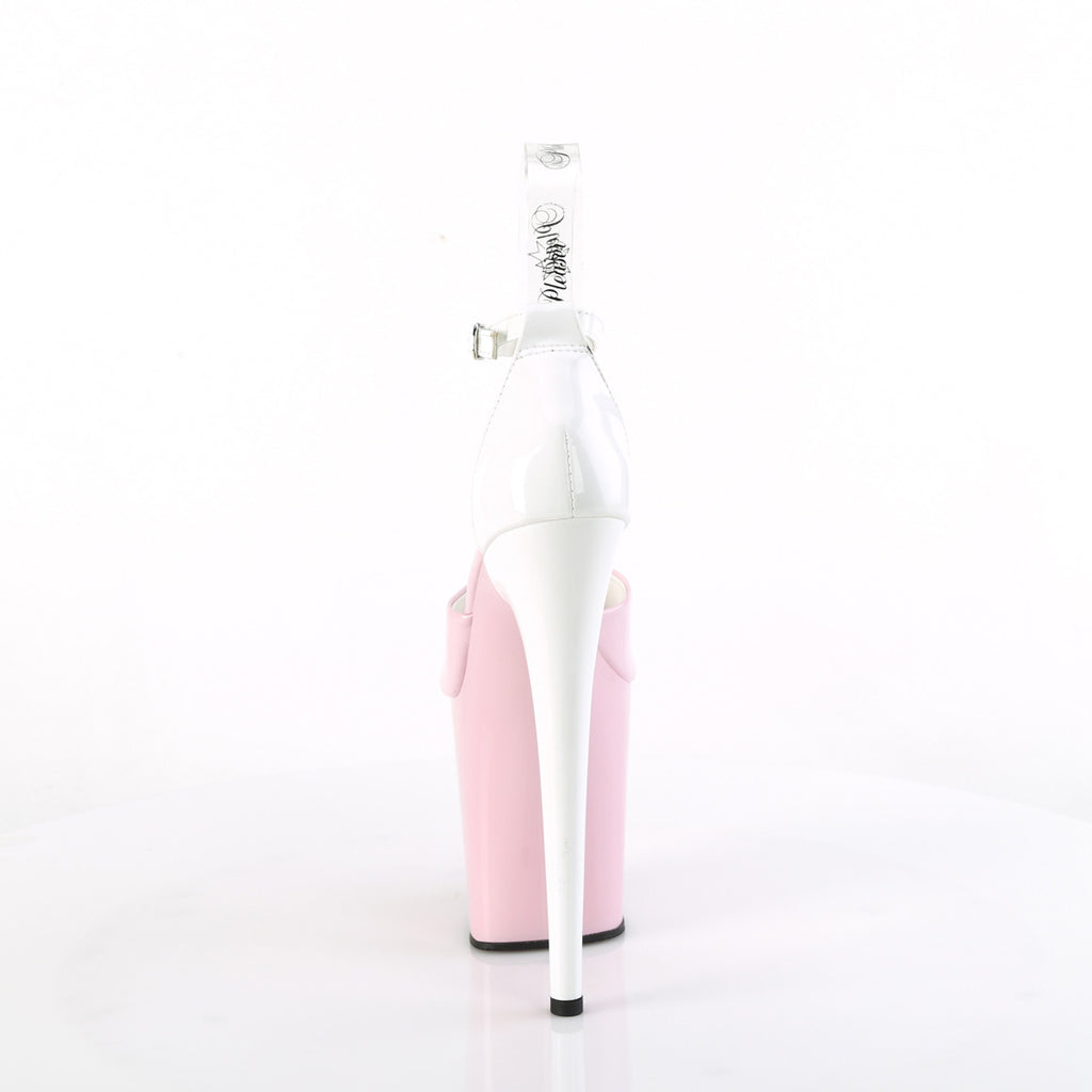 FLAMINGO-868 - Baby Pink-White Patent Heels