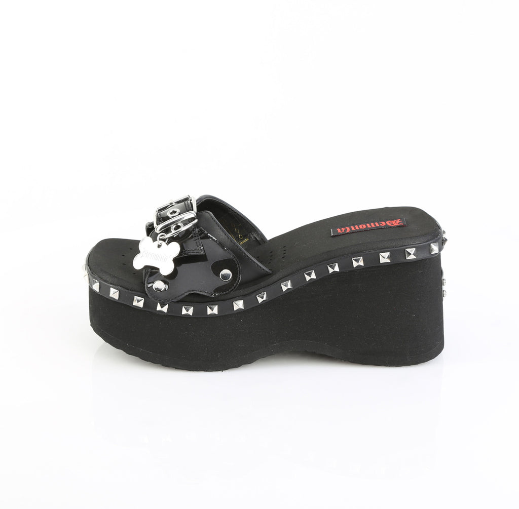DEMONIA FUNN-28 - Black Smoke TPU Sandals
