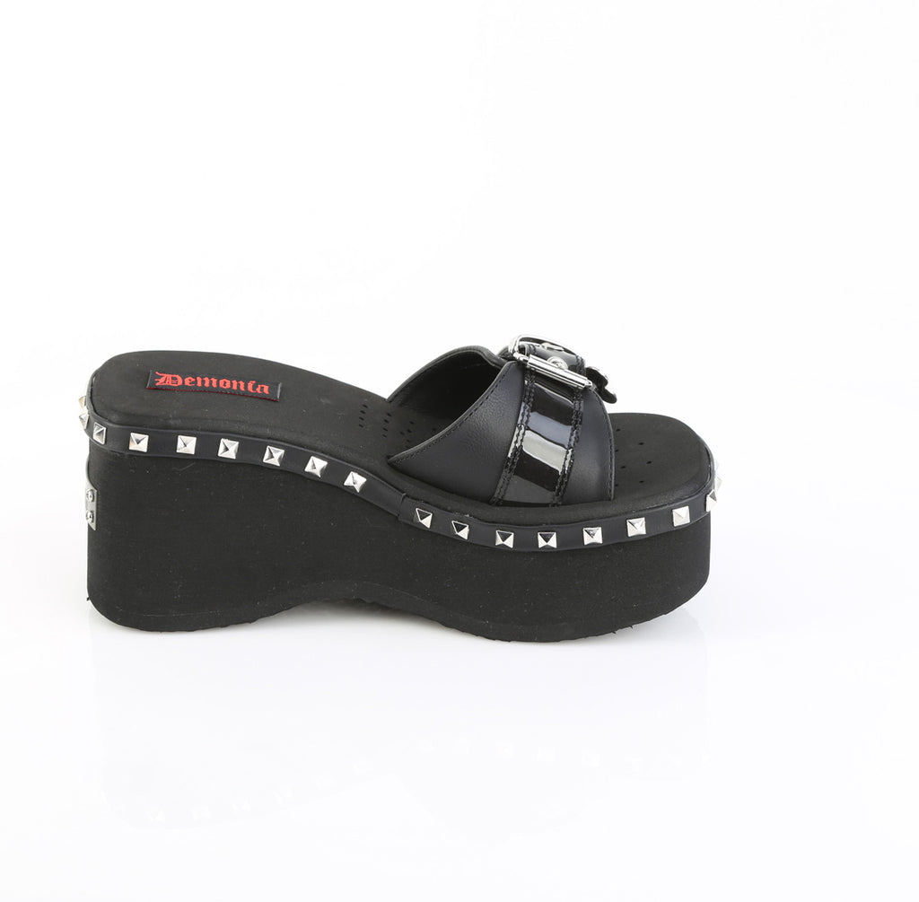 DEMONIA FUNN-28 - Black Smoke TPU Sandals