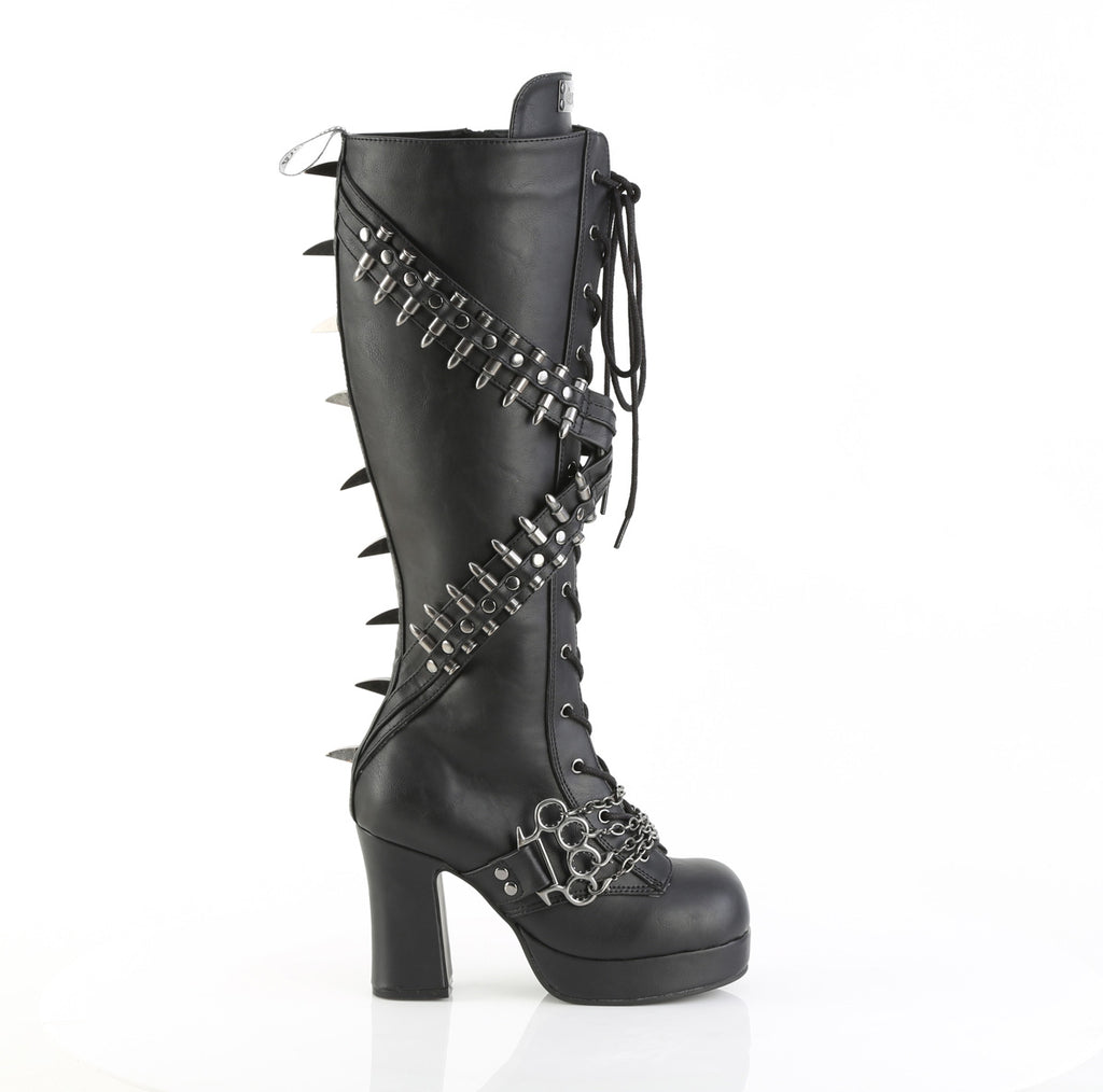 DEMONIA GOTHIKA-108 - Black Vegan Leather Boots