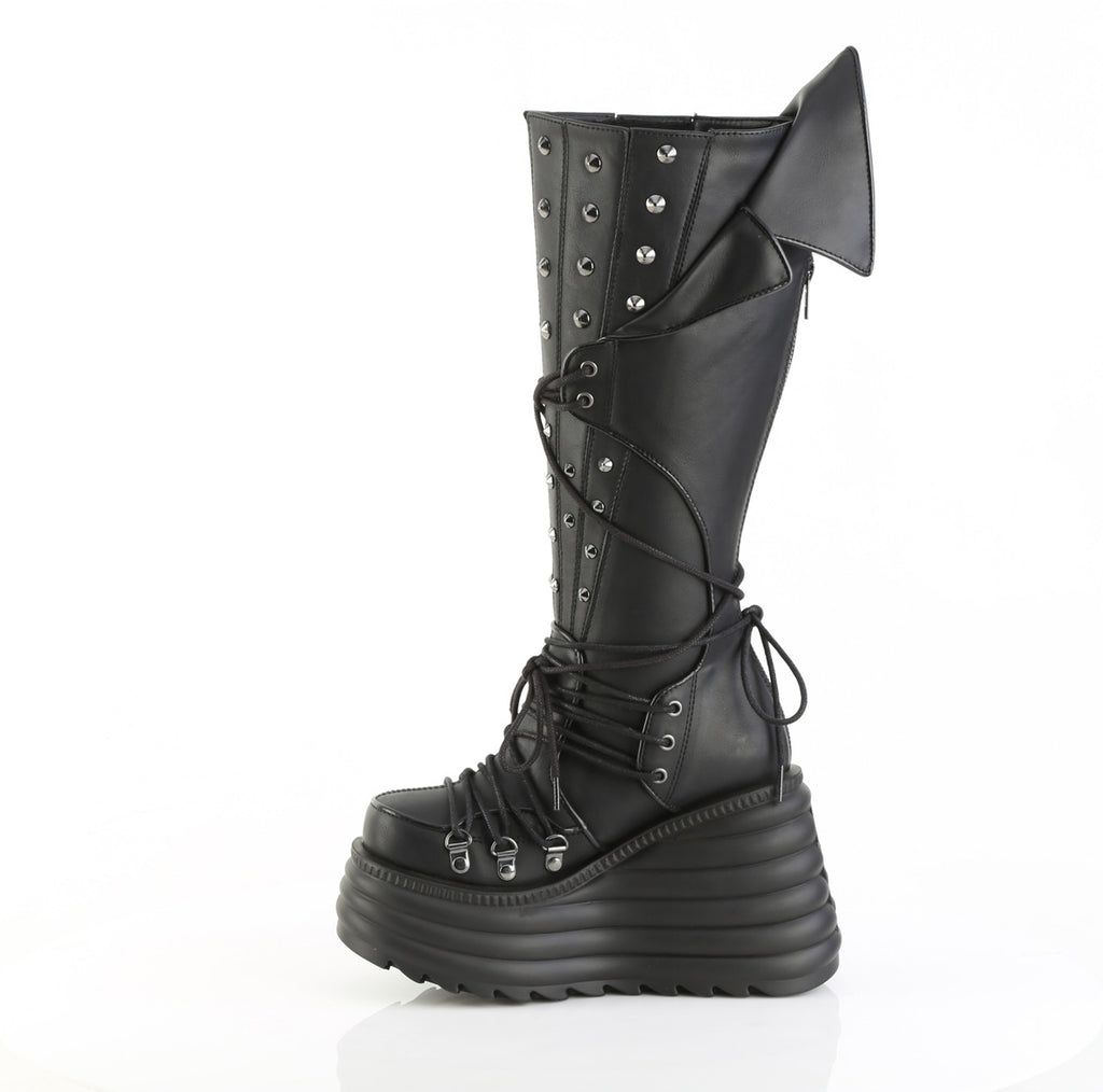 DEMONIA KERA-203 - Black Vegan Leather Boots