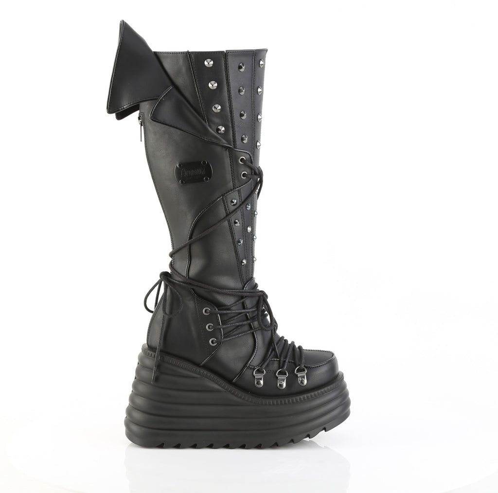DEMONIA KERA-203 - Black Vegan Leather Boots
