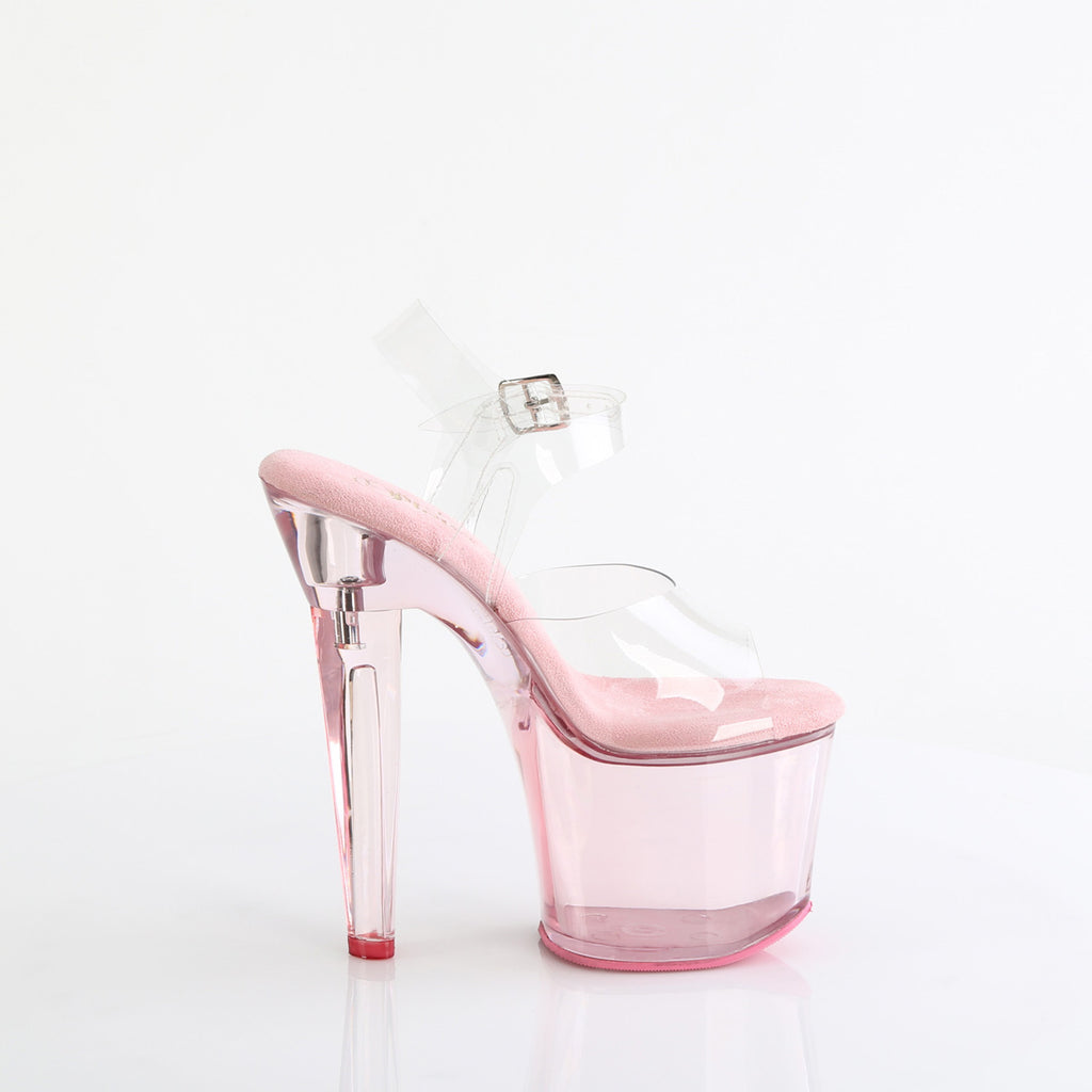 LOVESICK-708T - Clear/Baby Pink Tinted Heels