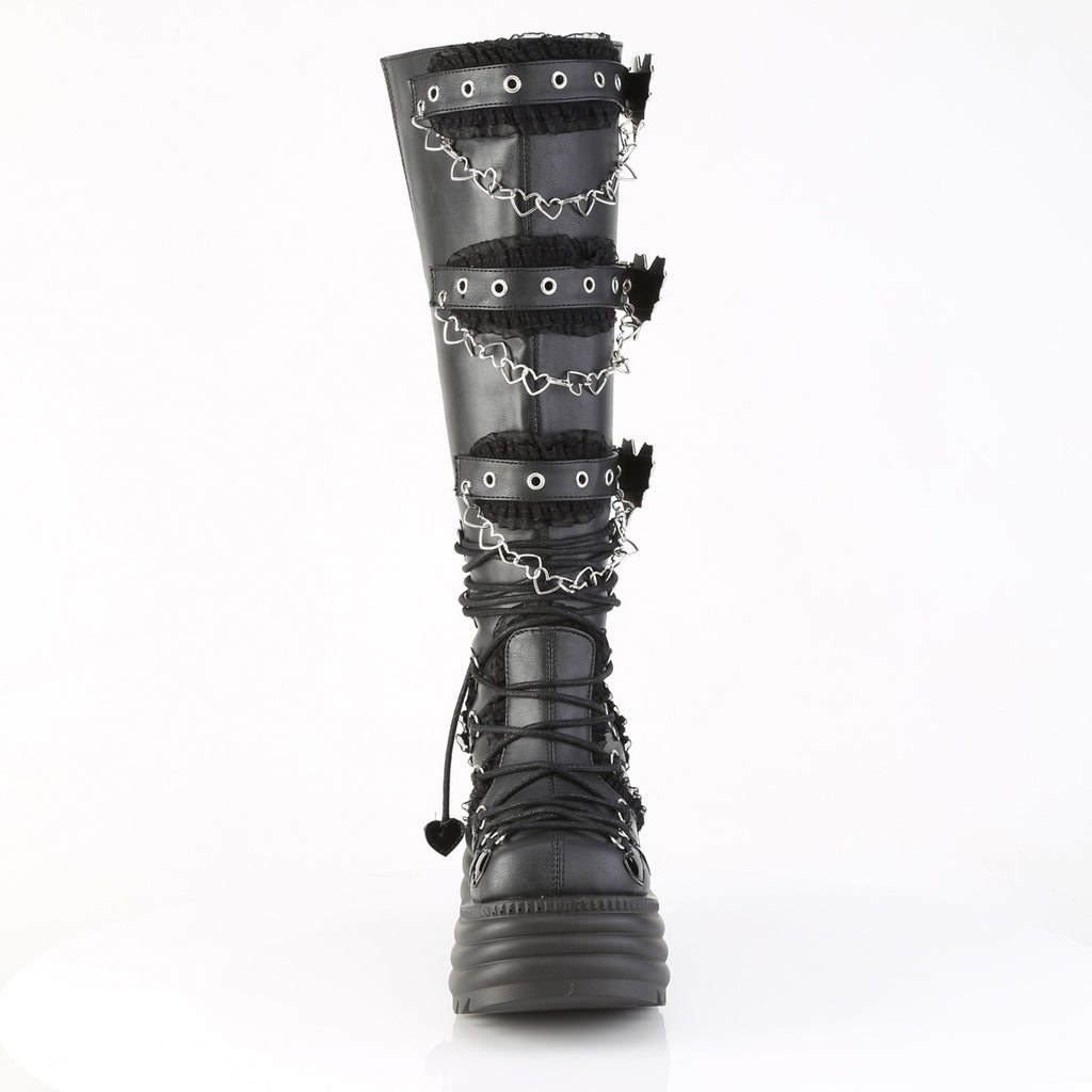 DEMONIA MORTE-215 - Black Vegan Leather Boots