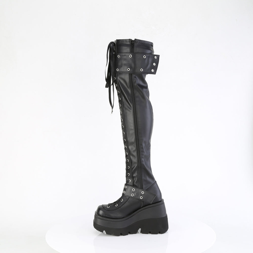 SHAKER-325 - Black Vegan Leather Boots