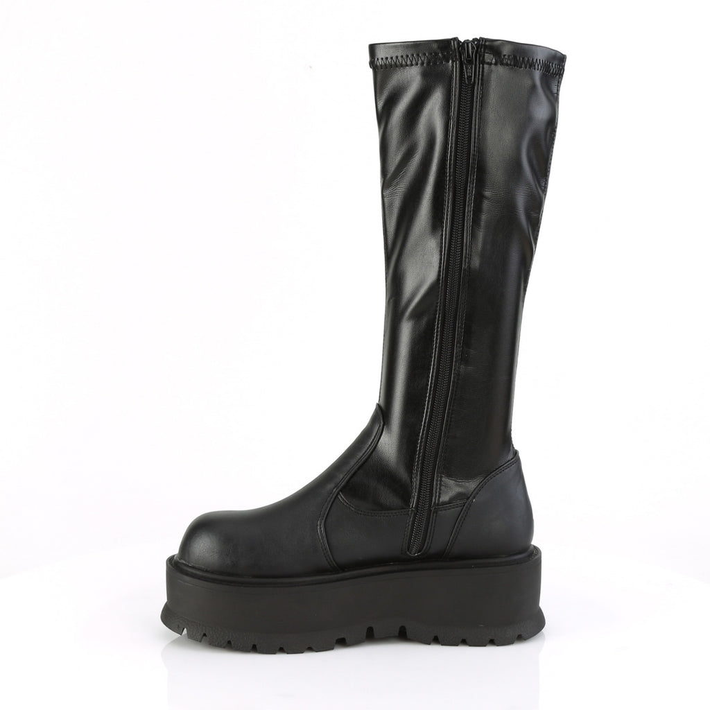 SLACKER-200 - Black Vegan Leather Boots